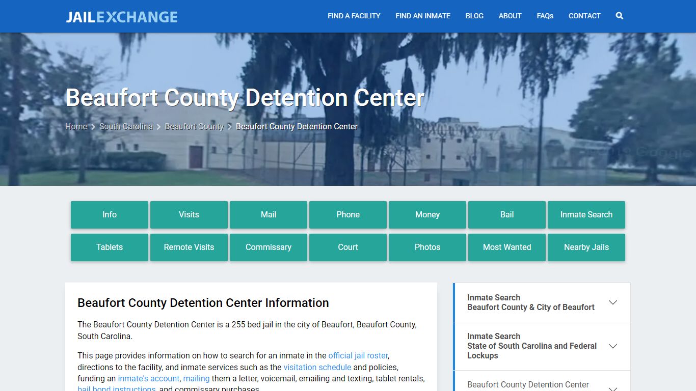 Beaufort County Detention Center, SC Inmate Search, Information